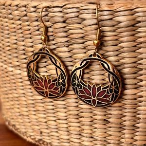 Vintage Cloisonné dangle earrings